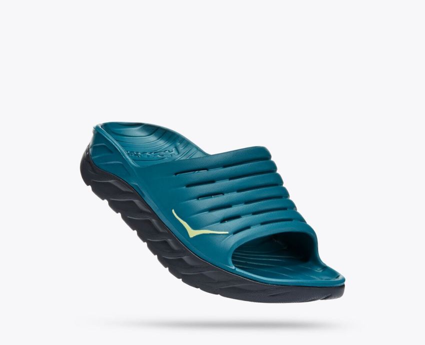 Hokas Shoes | ORA Recovery Slide-Blue Coral / Butterfly