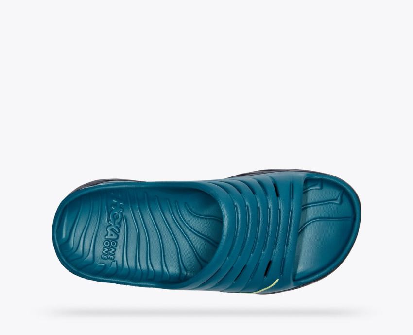 Hokas Shoes | ORA Recovery Slide-Blue Coral / Butterfly