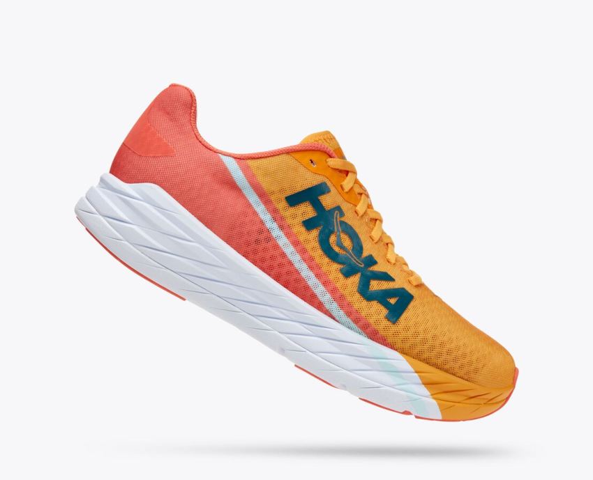 Hokas Shoes | Rocket X-Radiant Yellow / Camellia - Click Image to Close