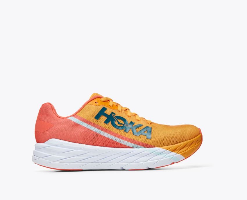 Hokas Shoes | Rocket X-Radiant Yellow / Camellia - Click Image to Close