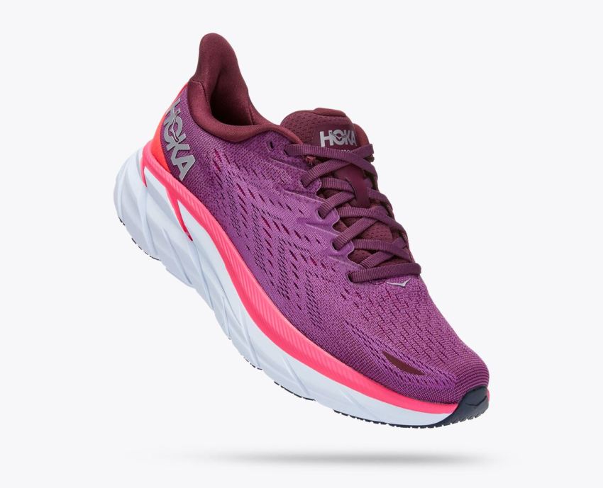 Hokas Shoes | Clifton 8-Grape Wine / Beautyberry