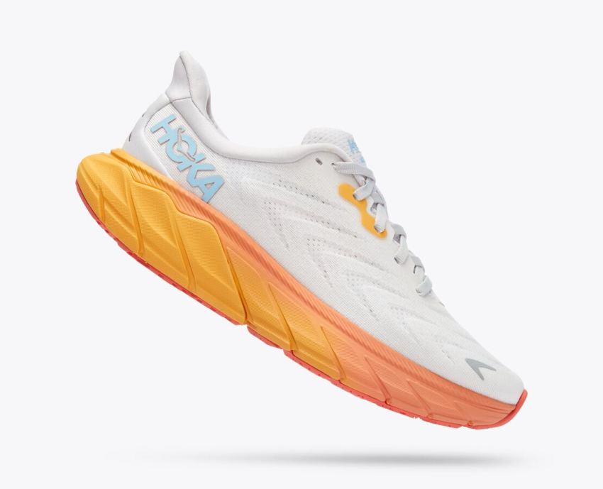 Hokas Shoes | Arahi 6-Nimbus Cloud / Blanc De Blanc - Click Image to Close