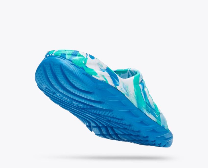 Hokas Shoes | Ora Recovery Slide Swirl-Atlantis / Blue Coral