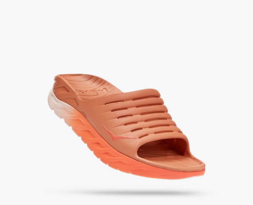 Hokas Shoes | Ora Recovery Slide-Baked Clay / Camellia