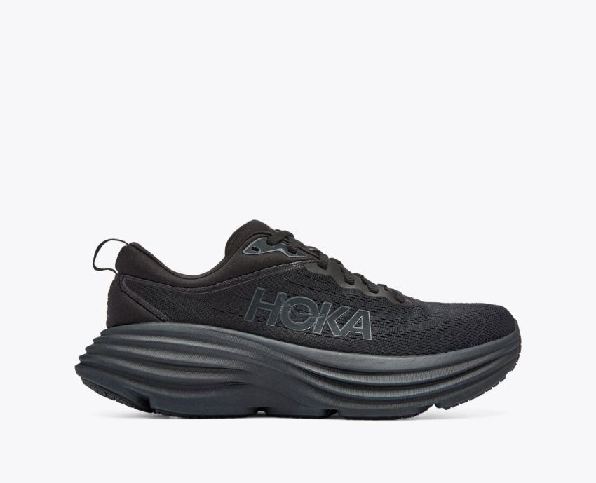 Hokas Shoes | Bondi 8-Black / Black - Click Image to Close