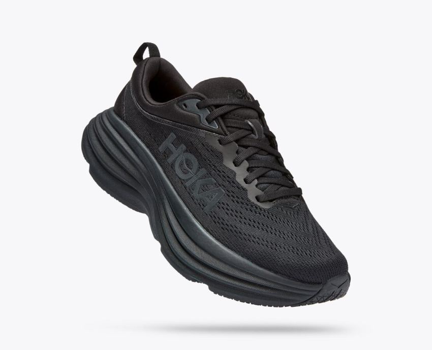 Hokas Shoes | Bondi 8-Black / Black - Click Image to Close