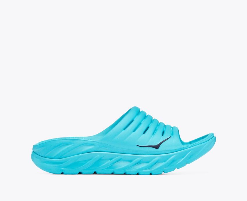 Hokas Shoes | Ora Recovery Slide-Scuba Blue / Bellwether Blue - Click Image to Close