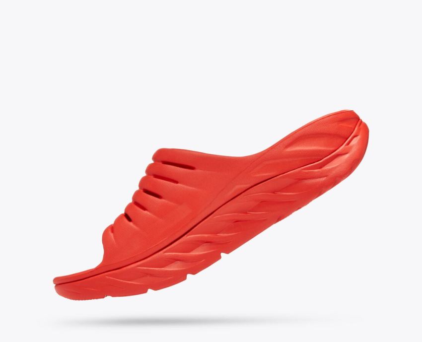 Hokas Shoes | Ora Recovery Slide-Fiesta / Castlerock - Click Image to Close
