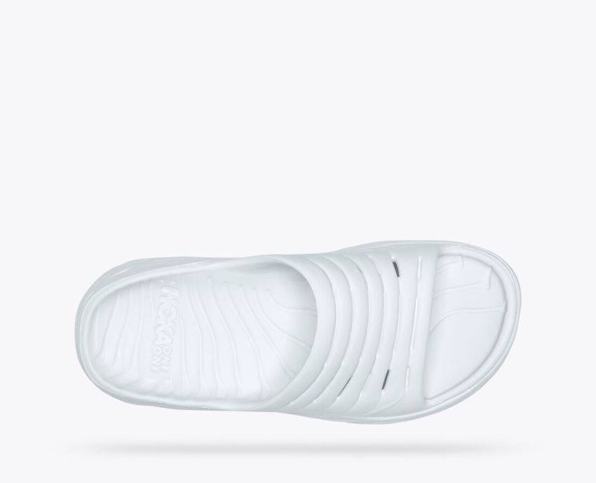 Hokas Shoes | Ora Recovery Slide-White / White - Click Image to Close