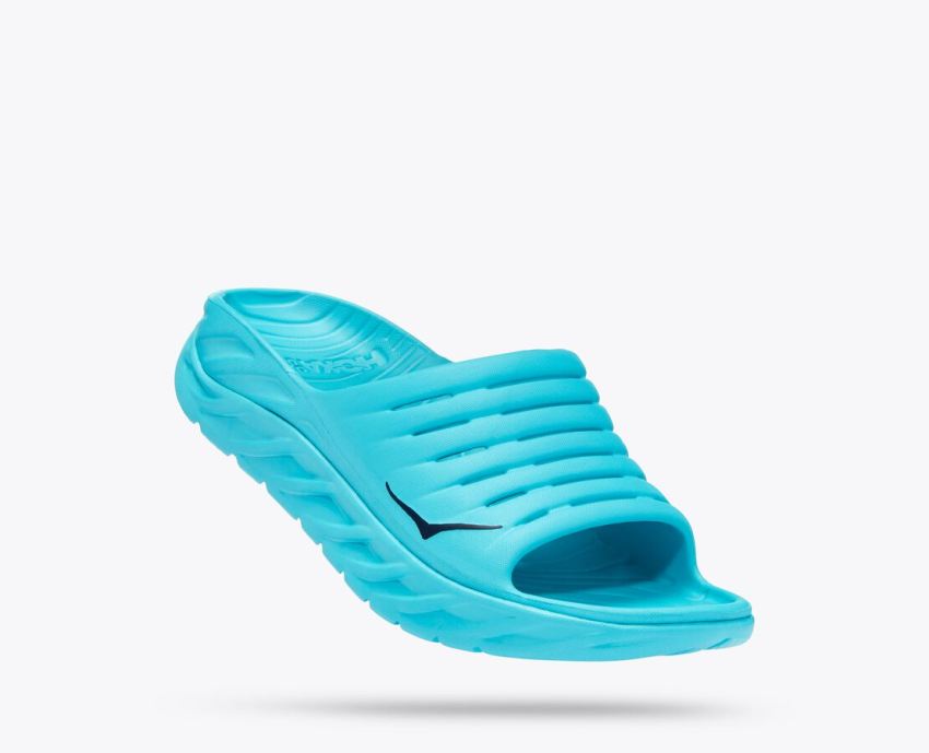 Hokas Shoes | Ora Recovery Slide-Scuba Blue / Bellwether Blue