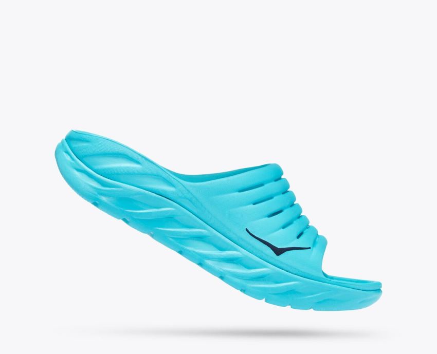 Hokas Shoes | Ora Recovery Slide-Scuba Blue / Bellwether Blue - Click Image to Close