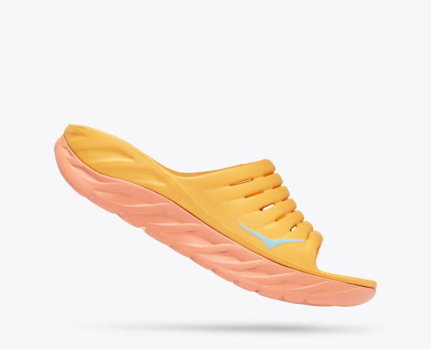 Hokas Shoes | Ora Recovery Slide-Amber Yellow / Shell Coral