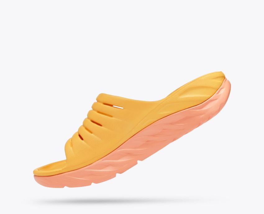 Hokas Shoes | Ora Recovery Slide-Amber Yellow / Shell Coral - Click Image to Close