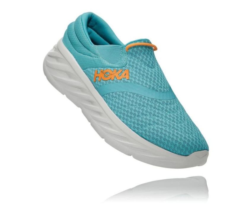 HOKA ONE ONE Ora Recovery Shoe 2 for Men Aquarelle / Blazing Ora - Click Image to Close