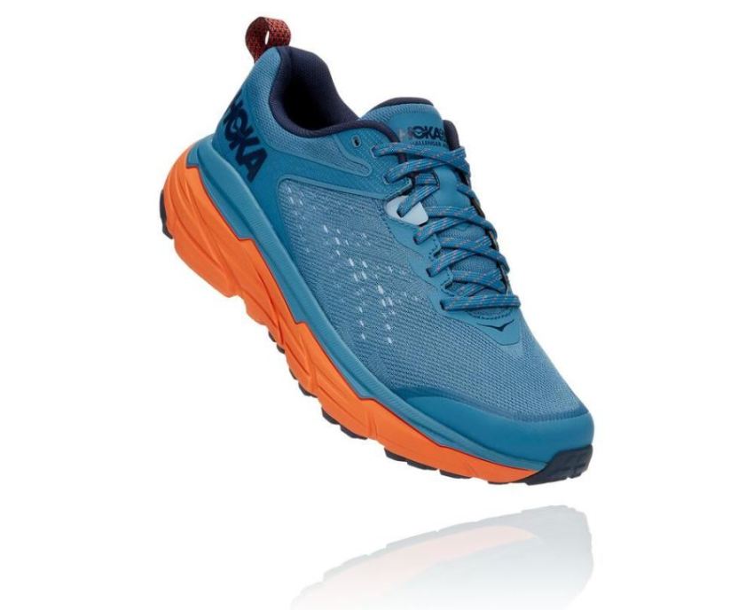 HOKA ONE ONE Challenger ATR 6 for Men Provincial Blue / Carrot - Click Image to Close