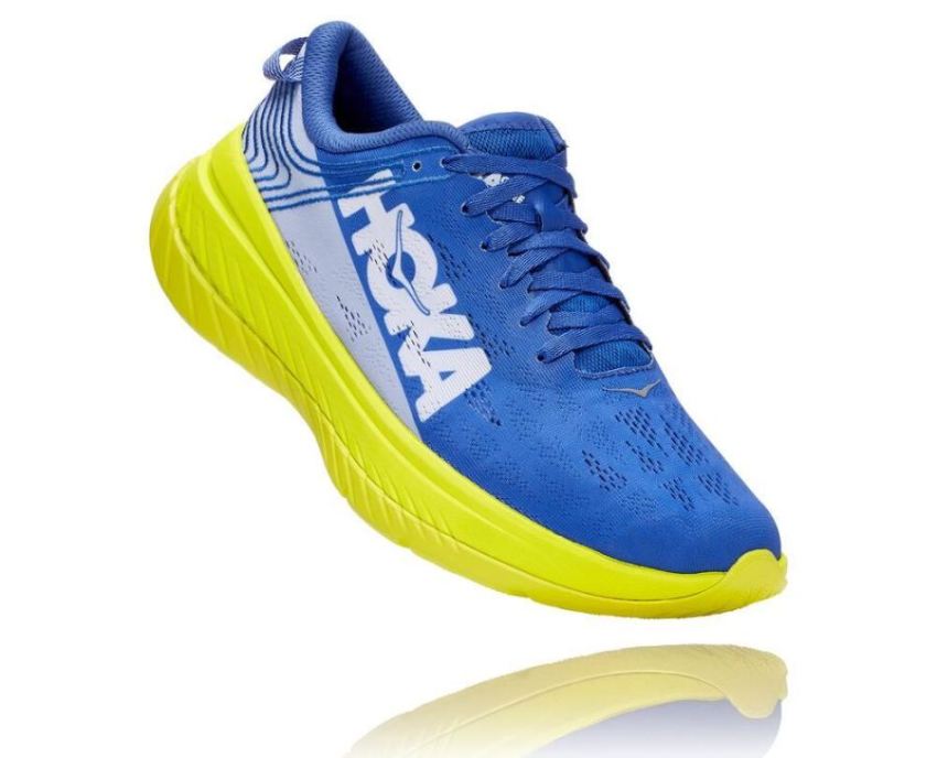 HOKA ONE ONE Carbon X for Men Amparo Blue / Evening Primrose - Click Image to Close