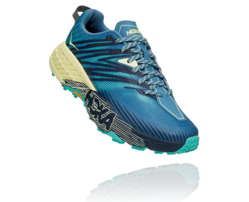 HOKA ONE ONE Speedgoat 4 for Women Provincial Blue / Luminary Gr - Click Image to Close