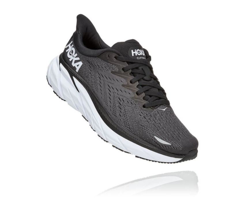 HOKA ONE ONE Clifton 8 for Men Black / White