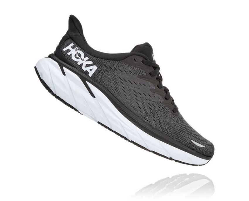 HOKA ONE ONE Clifton 8 for Men Black / White