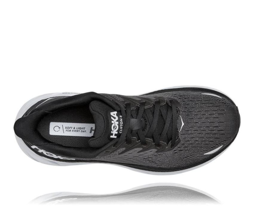 HOKA ONE ONE Clifton 8 for Men Black / White