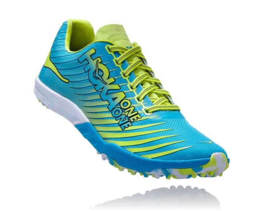 HOKA ONE ONE EVO XC Spikeless for Men Cyan / Citrus - Click Image to Close