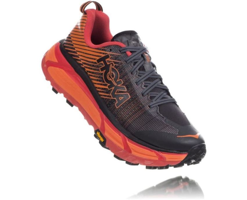 HOKA ONE ONE EVO Mafate 2 for Men Black / Poppy Red - Click Image to Close