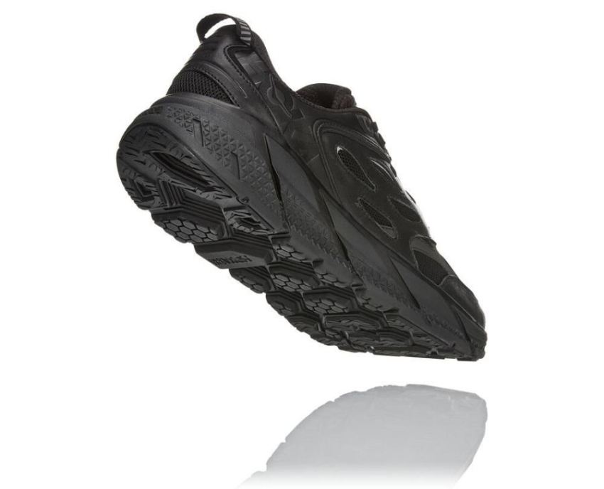 All Gender Clifton Leather Road Running Shoe Black / Raven