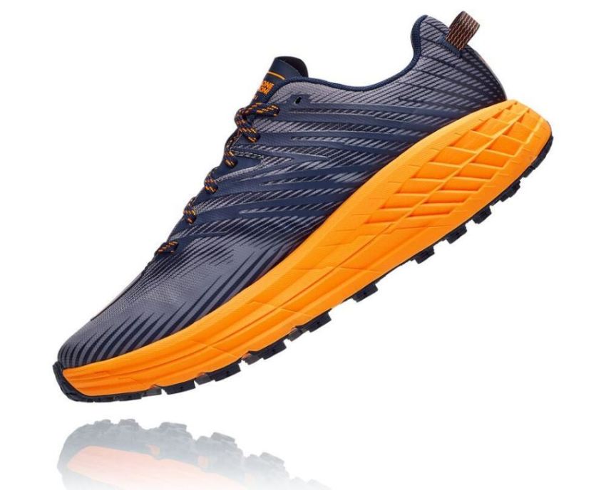 HOKA ONE ONE Speedgoat 4 for Men Black Iris / Bright Marigold