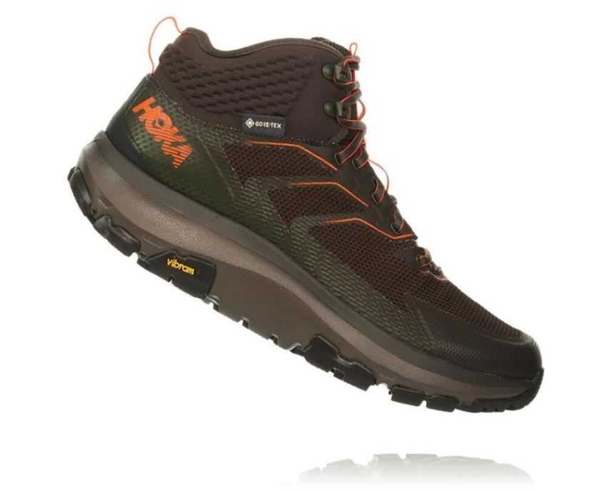 HOKA ONE ONE Toa GORE-TEX for Men Black Olive/ Orange