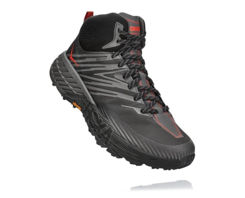 HOKA ONE ONE Speedgoat Mid GORE-TEX 2 for Men Anthracite / Dark - Click Image to Close