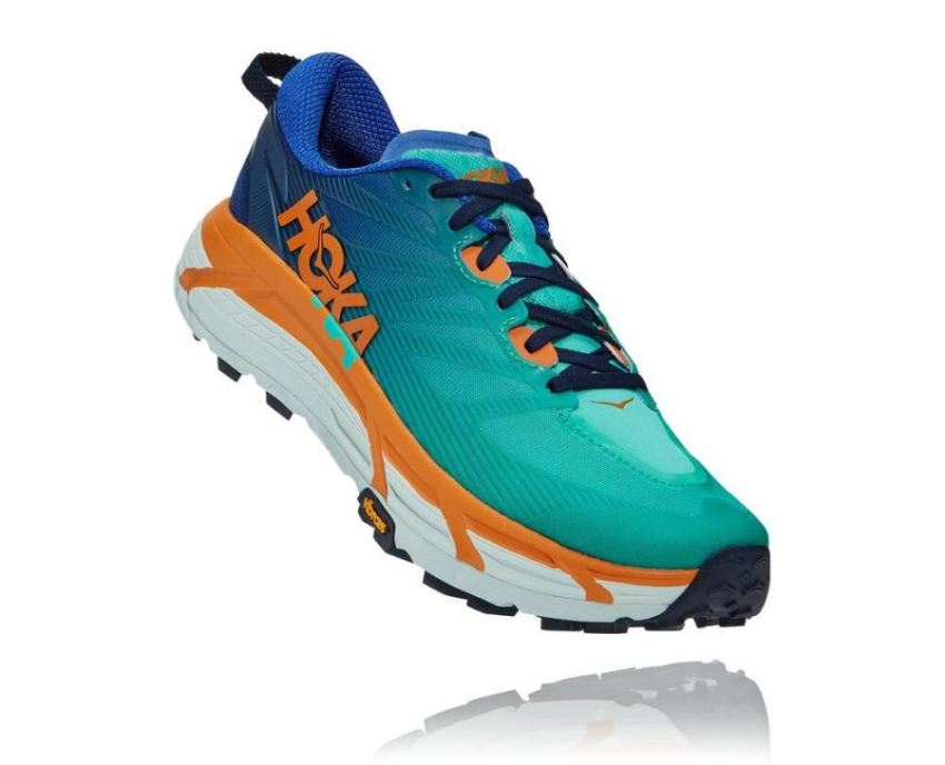 HOKA ONE ONE Mafate Speed 3 for Men Dazzling Blue / Desert Sun - Click Image to Close