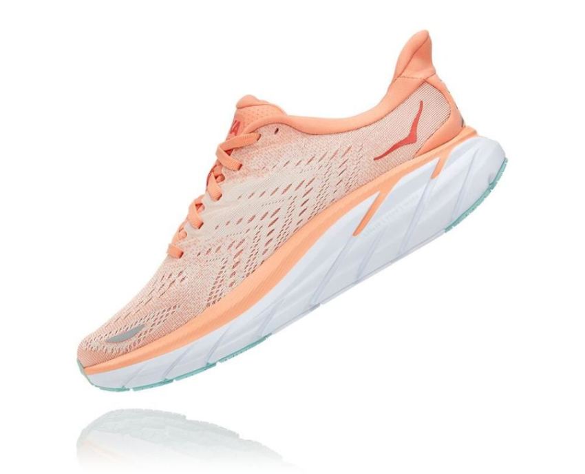 HOKA ONE ONE Clifton 8 for Men Cantaloupe / Silver Peony