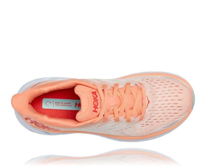 HOKA ONE ONE Clifton 8 for Men Cantaloupe / Silver Peony