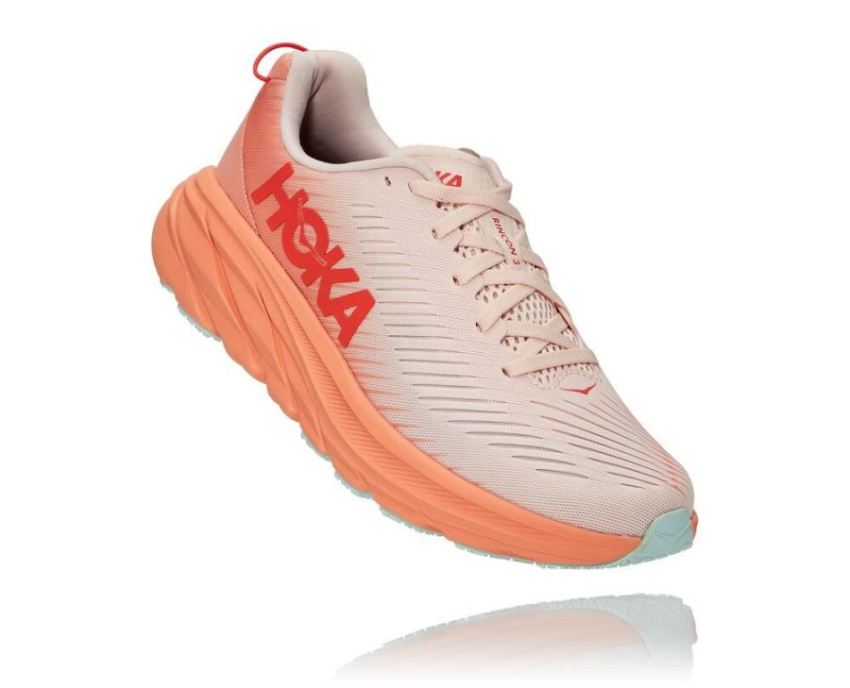 HOKA ONE ONE Rincon 3 for Women Silver Peony / Cantaloupe - Click Image to Close