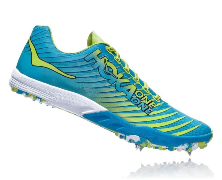 HOKA ONE ONE EVO XC Spike for Men Cyan / Citrus