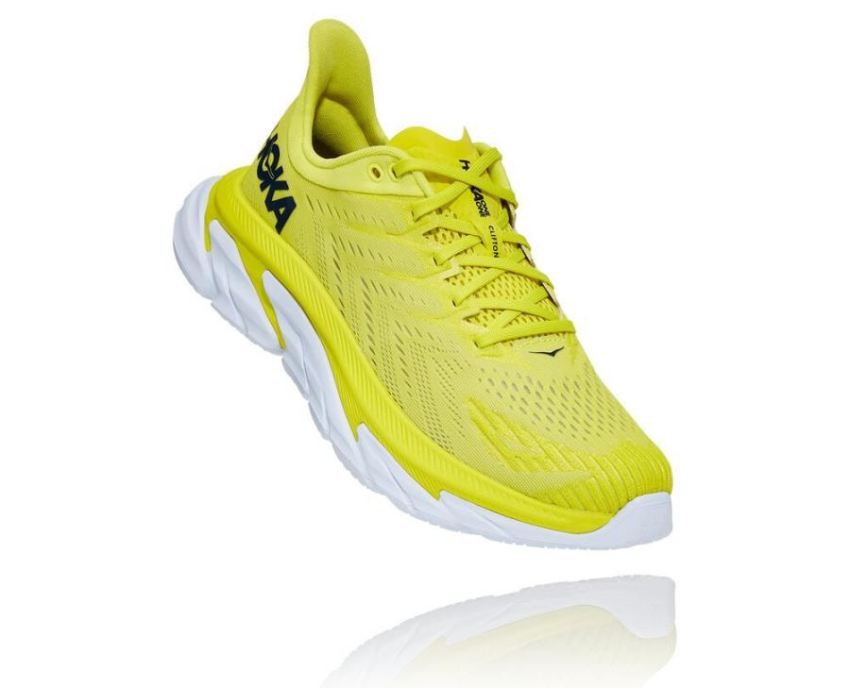 HOKA ONE ONE Clifton Edge for Men Citrus / White - Click Image to Close