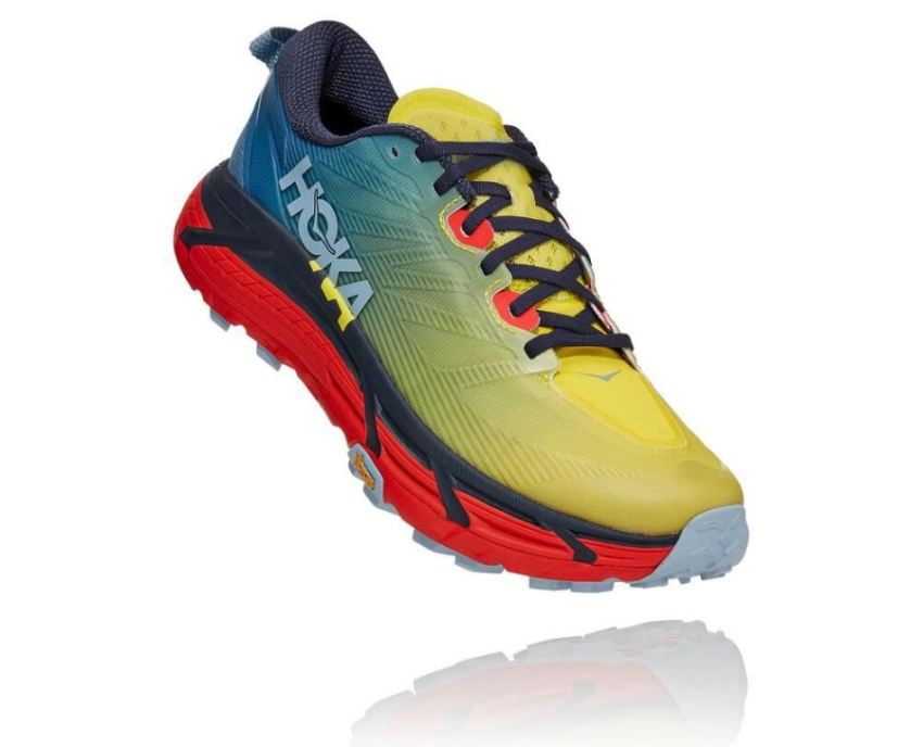 HOKA ONE ONE Mafate Speed 3 for Men Provincial Blue / Fiesta - Click Image to Close