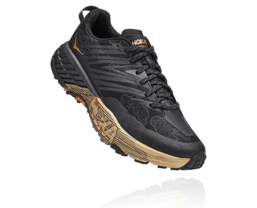 HOKA ONE ONE Speedgoat 4 CNY Black / Gold - Click Image to Close