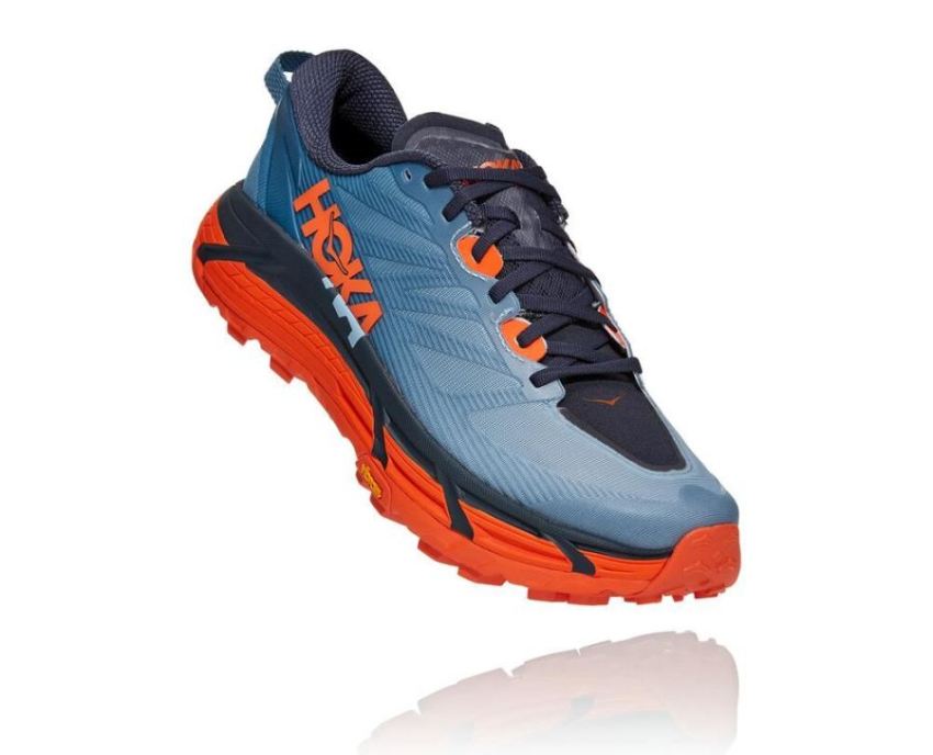 HOKA ONE ONE Mafate Speed 3 for Men Provincial Blue / Carrot - Click Image to Close