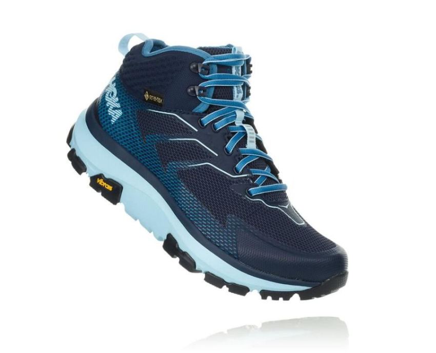 HOKA ONE ONE Toa GORE-TEX for Women Black Iris / Aquamarine - Click Image to Close