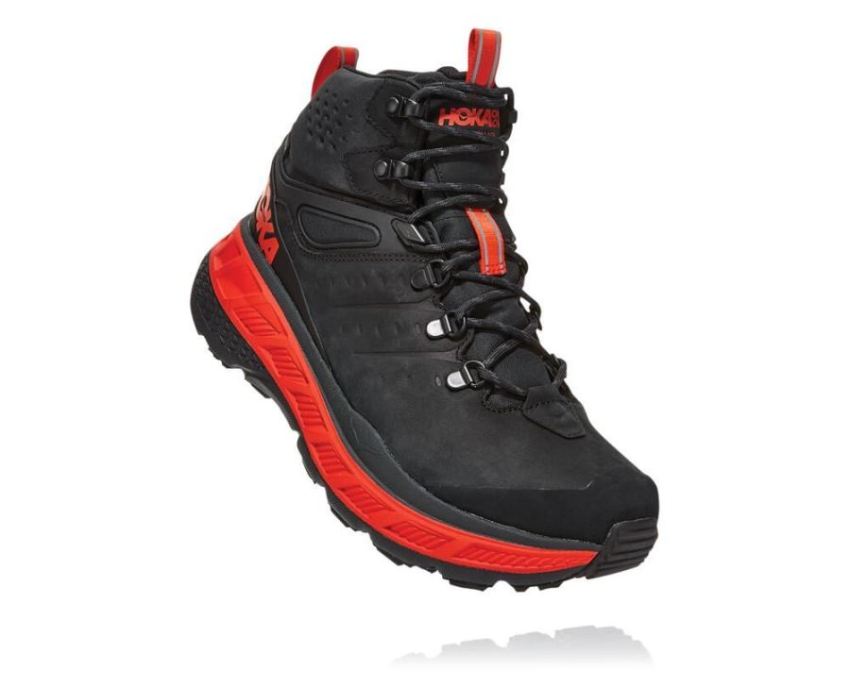 HOKA ONE ONE Stinson Mid GORE-TEX for Men Anthracite / Mandarin - Click Image to Close