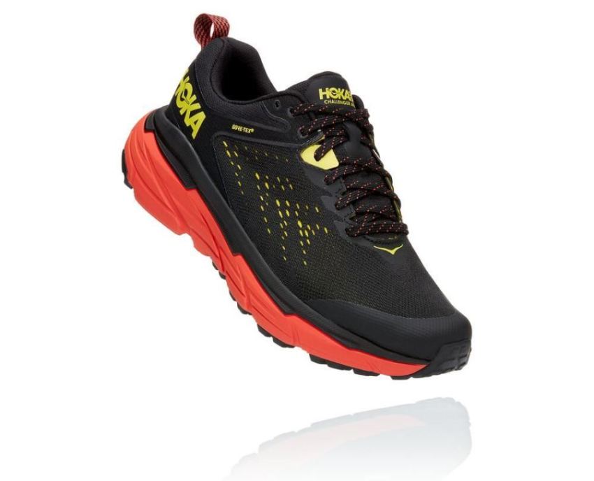 HOKA ONE ONE Challenger ATR 6 GORE-TEX for Men Black / Green She - Click Image to Close