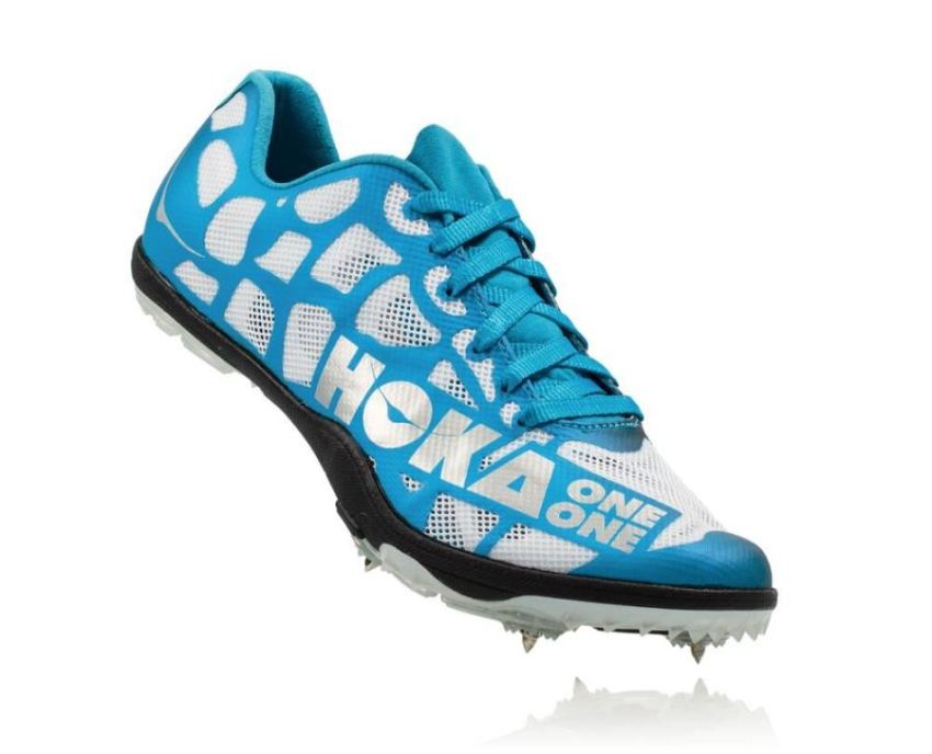 Women's Rocket LD Track Spikes White / Cyan - Click Image to Close