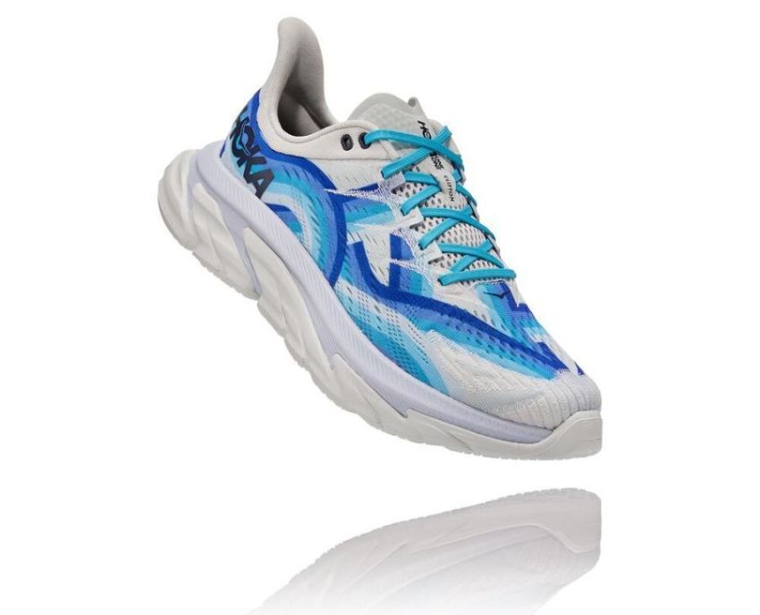 HOKA ONE ONE Clifton Edge Geometric Dazzling Blue / Blue Flower - Click Image to Close