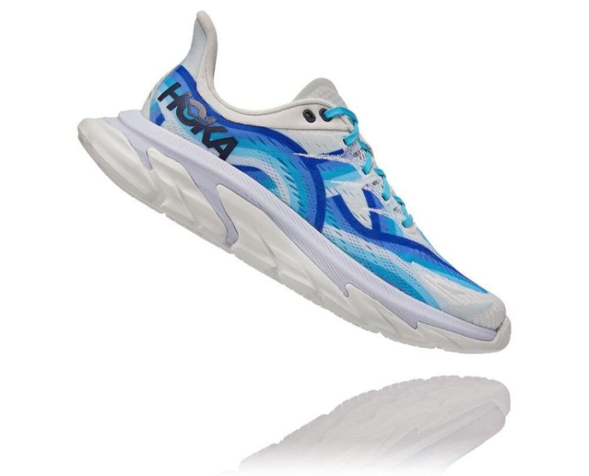 HOKA ONE ONE Clifton Edge Geometric Dazzling Blue / Blue Flower