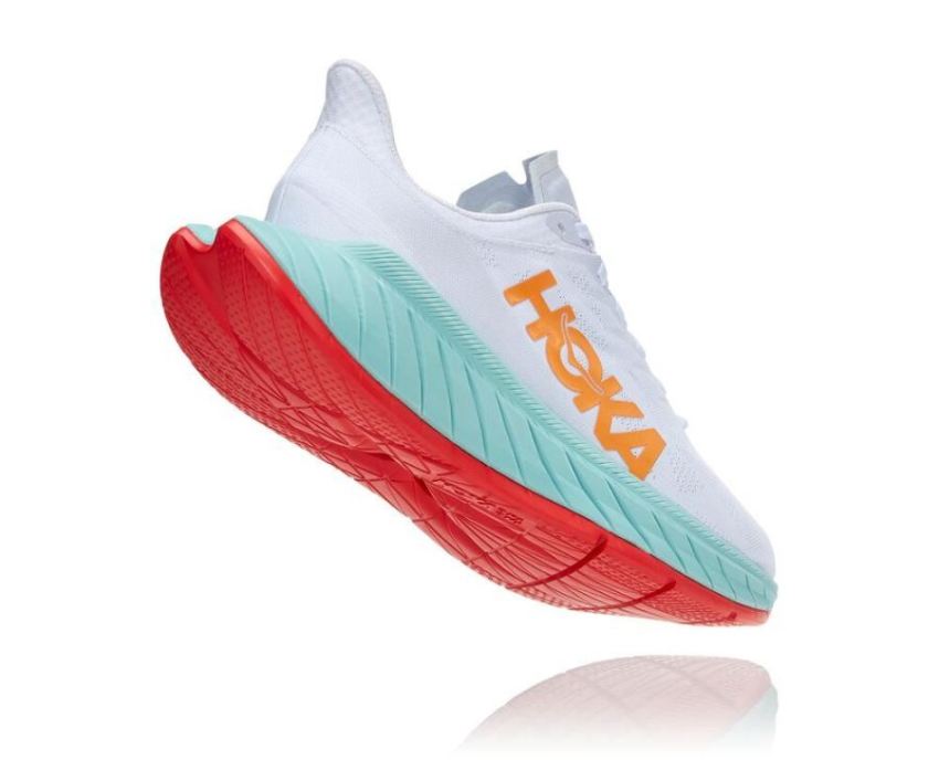 HOKA ONE ONE Carbon X 2 for Men White / Blazing Orange