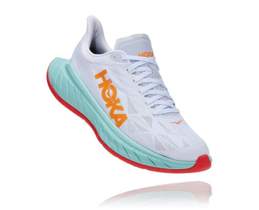 HOKA ONE ONE Carbon X 2 for Women White / Blazing Orange