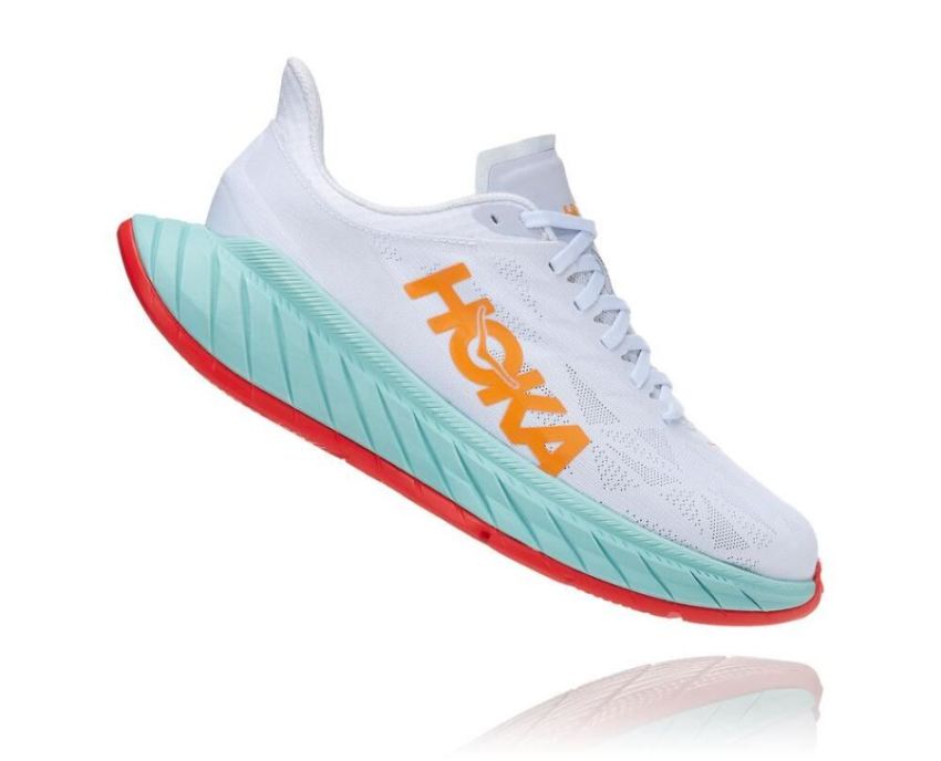 HOKA ONE ONE Carbon X 2 for Women White / Blazing Orange