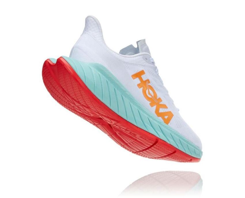 HOKA ONE ONE Carbon X 2 for Women White / Blazing Orange