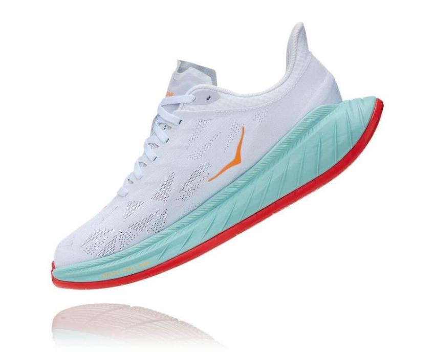 HOKA ONE ONE Carbon X 2 for Women White / Blazing Orange